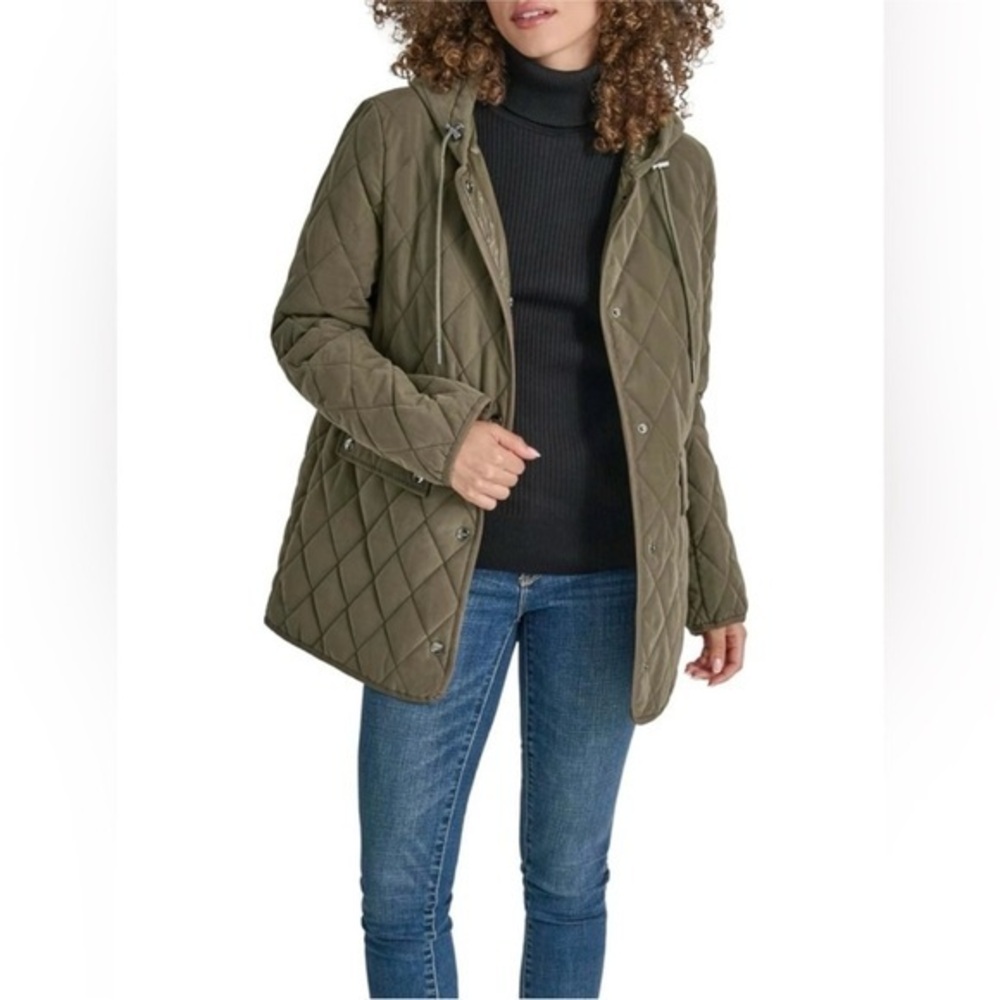 DKNY Green hooded coat